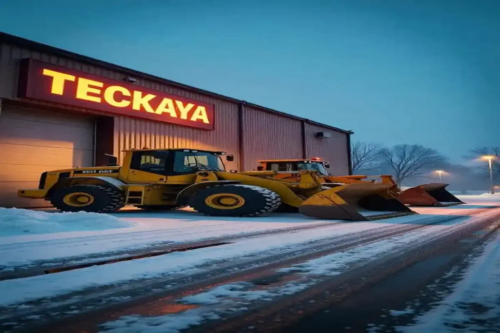 Teckaya Construction Equipment address with loaders in snow