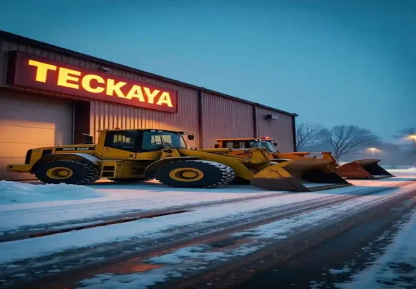 Teckaya Construction Equipment address with loaders in snow