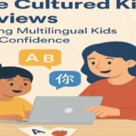 Mother and daughter using a laptop for language lessons – The Cultured Kid reviews.