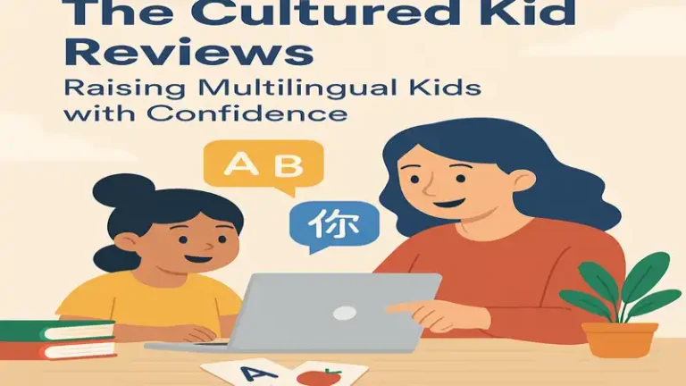 Mother and daughter using a laptop for language lessons – The Cultured Kid reviews.