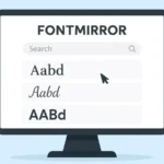 Fontmirror font search and preview displayed on computer screen