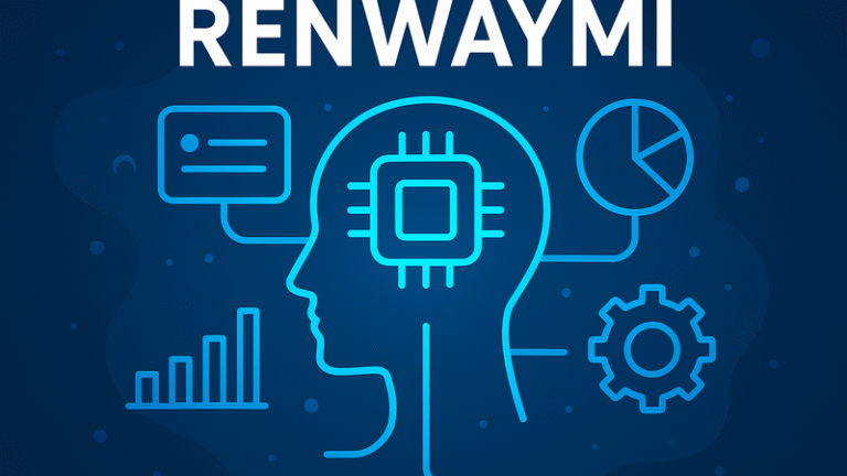 Renwaymi digital innovation concept with AI and technology design.